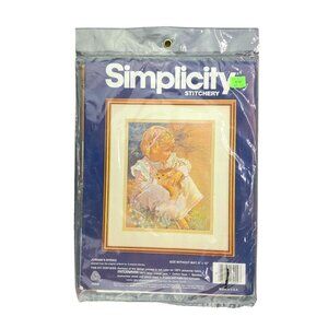 Vintage Simplicity Stitchery Crewel Embroidery Kit Jordan's Spring Rabbit 05009